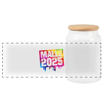 Malle 2025 - Panoramic Cookie Jar with Wooden Lid - white - Front