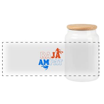 Raja Ampat Indonesia - Panoramic Cookie Jar with Wooden Lid - white - Front