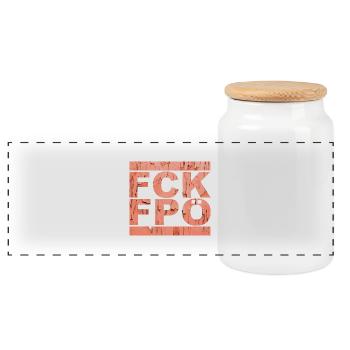 FCK FPÖ - Montrer l’exemple contre la droite - Boîte à biscuits avec couvercle en bois - blanc - Devant