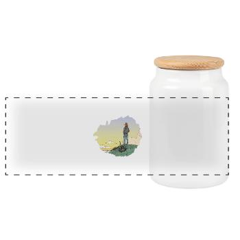 Der junge Fuchs - Panorama Keksdose mit Holzdeckel - Weiß - Vorne