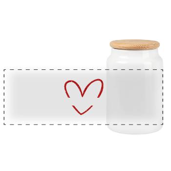 La mariée cœur rouge pailleté - Boîte à biscuits avec couvercle en bois - blanc - Devant