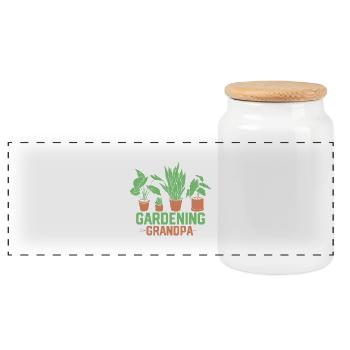 Gardening Grandpa Botanical Garden - Panorama Keksdose mit Holzdeckel - Weiß - Vorne