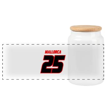 Mallorca 25 Trikot - Panorama Keksdose mit Holzdeckel - Weiß - Vorne