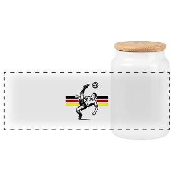 Coup de pied aérien de football Allemagne - Boîte à biscuits avec couvercle en bois - blanc - Devant