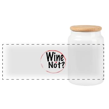 Wine Not ? - Panorama Keksdose mit Holzdeckel - Weiß - Vorne