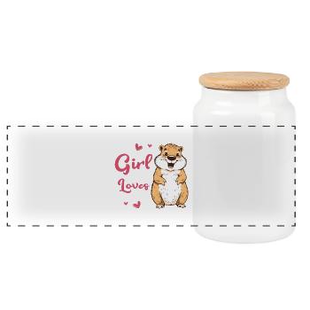 Juste une fille qui aime les marmottes Rongeurs - Boîte à biscuits avec couvercle en bois - blanc - Devant