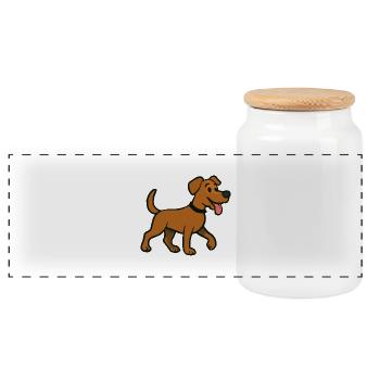 hund - Panorama Keksdose mit Holzdeckel - Weiß - Vorne