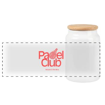 Padel Club – Respect the Box - Panorama Keksdose mit Holzdeckel - Weiß - Vorne