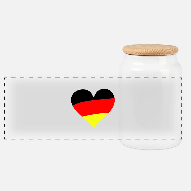 Heart Germany - Panorama Keksdose mit Holzdeckel - Weiß
