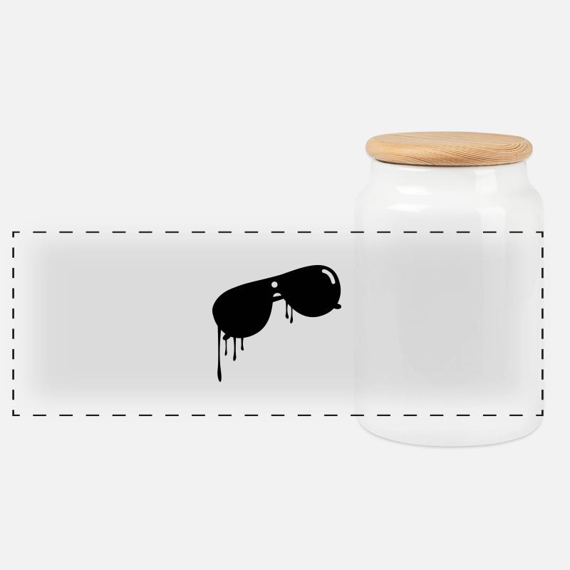 sunglasses - Panorama Keksdose mit Holzdeckel - Weiß