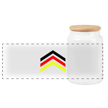 Germany - Panoramic Cookie Jar with Wooden Lid - white - Front