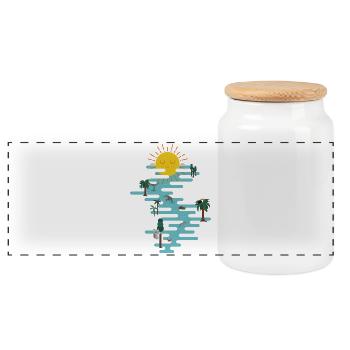 sun & ocean - Boîte à biscuits avec couvercle en bois - blanc - Devant