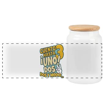Comptez jusqu’à 3 - Boîte à biscuits avec couvercle en bois - blanc - Devant