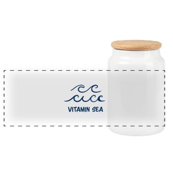 Vitamine Sea Ocean Waves Conception minimale de plage - Boîte à biscuits avec couvercle en bois - blanc - Devant