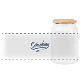 Schwabing Coup de pinceau - Boîte à biscuits avec couvercle en bois - blanc - Devant