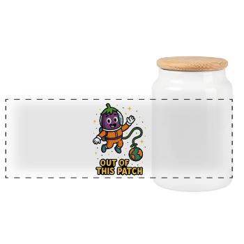 Hors de ce patch - Boîte à biscuits avec couvercle en bois - blanc - Devant