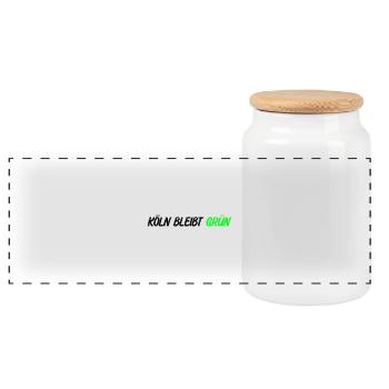 Koeln_bleibt_gruen_-_ - Panoramic Cookie Jar with Wooden Lid - white - Front