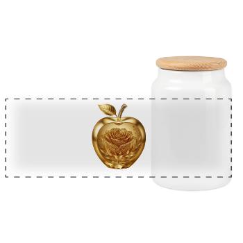 Sweat-shirt « Golden Apple » - Art élégant et exclusif - Boîte à biscuits avec couvercle en bois - blanc - Devant