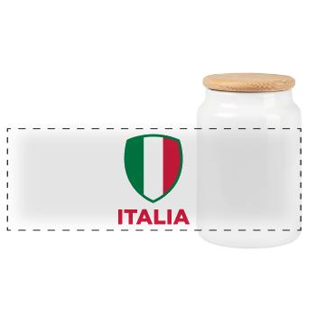 National flag of Italy - Panoramic Cookie Jar with Wooden Lid - white - Front