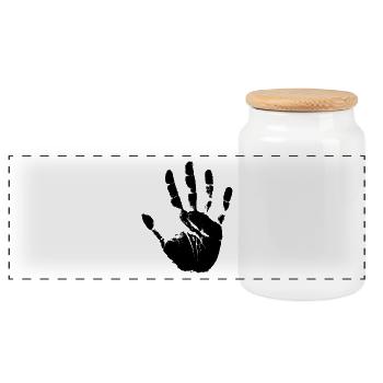 Hand 1299163 - Panoramic Cookie Jar with Wooden Lid - white - Front