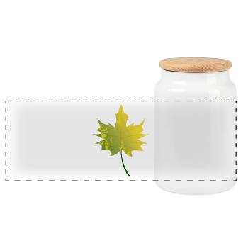 sheet - Panoramic Cookie Jar with Wooden Lid - white - Front