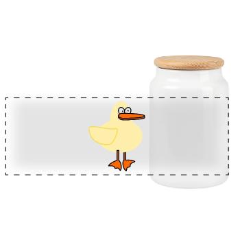 canard - Boîte à biscuits avec couvercle en bois - blanc - Devant