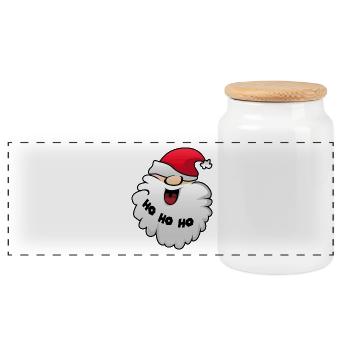Weihnachtsmann Geschenk Santa Claus Nikolaus Xmas - Panorama Keksdose mit Holzdeckel - Weiß - Vorne
