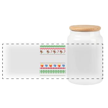 Mutter Weihnachten Ugly Christmas Xmas Geschenk - Panorama Keksdose mit Holzdeckel - Weiß - Vorne
