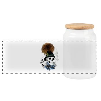 Sepp_Bayern crâne - Boîte à biscuits avec couvercle en bois - blanc - Devant