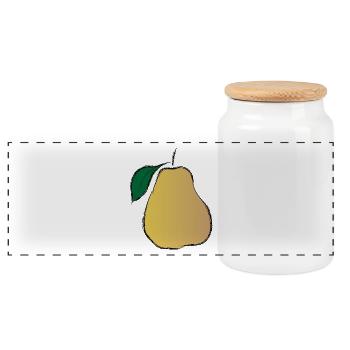 birne pear obst veggie gemuese fruits59 - Panorama Keksdose mit Holzdeckel - Weiß - Vorne