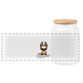 Je Suis Malinois - blanc FR - Boîte à biscuits avec couvercle en bois - blanc - Devant