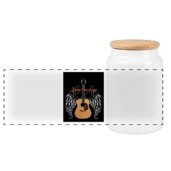 Johnny is eternal - Panoramic Cookie Jar with Wooden Lid - white - Front