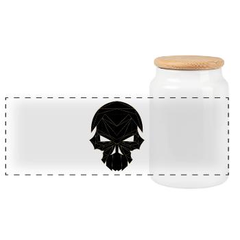 CrossCut Crâne - Boîte à biscuits avec couvercle en bois - blanc - Devant