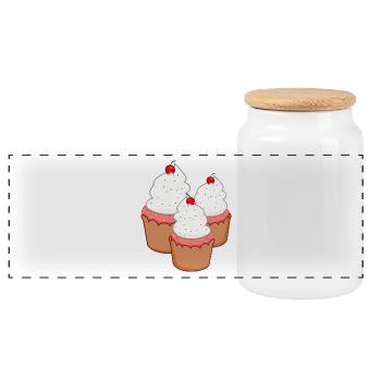 cupcakes muffins cakes kuchen backen bakery - Panorama Keksdose mit Holzdeckel - Weiß - Vorne