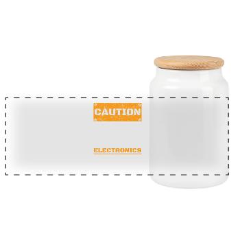 ATTENTION ATTENTION PARLER HOBBY Electronics - Boîte à biscuits avec couvercle en bois - blanc - Devant
