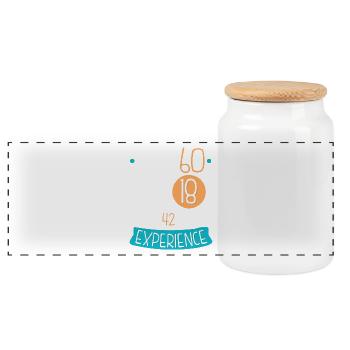 I'm not 60, I'm 18 with 42 years experience. 1959 - Panoramic Cookie Jar with Wooden Lid - white - Front