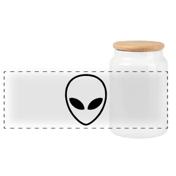 Alien 2 - Panorama Keksdose mit Holzdeckel - Weiß - Vorne