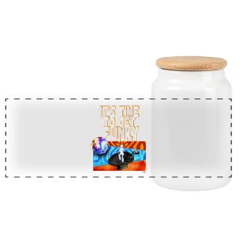 Il est temps de froussard - Boîte à biscuits avec couvercle en bois - blanc - Devant