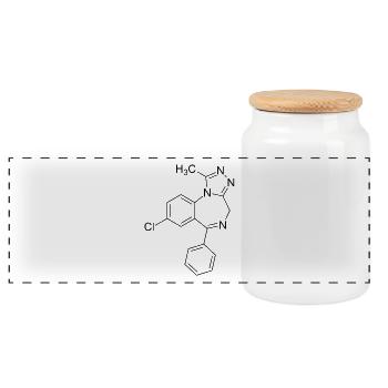 Xanax Alprazolam - Panoramic Cookie Jar with Wooden Lid - white - Front