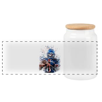 Limited - American Footbal London - Boîte à biscuits avec couvercle en bois - blanc - Devant
