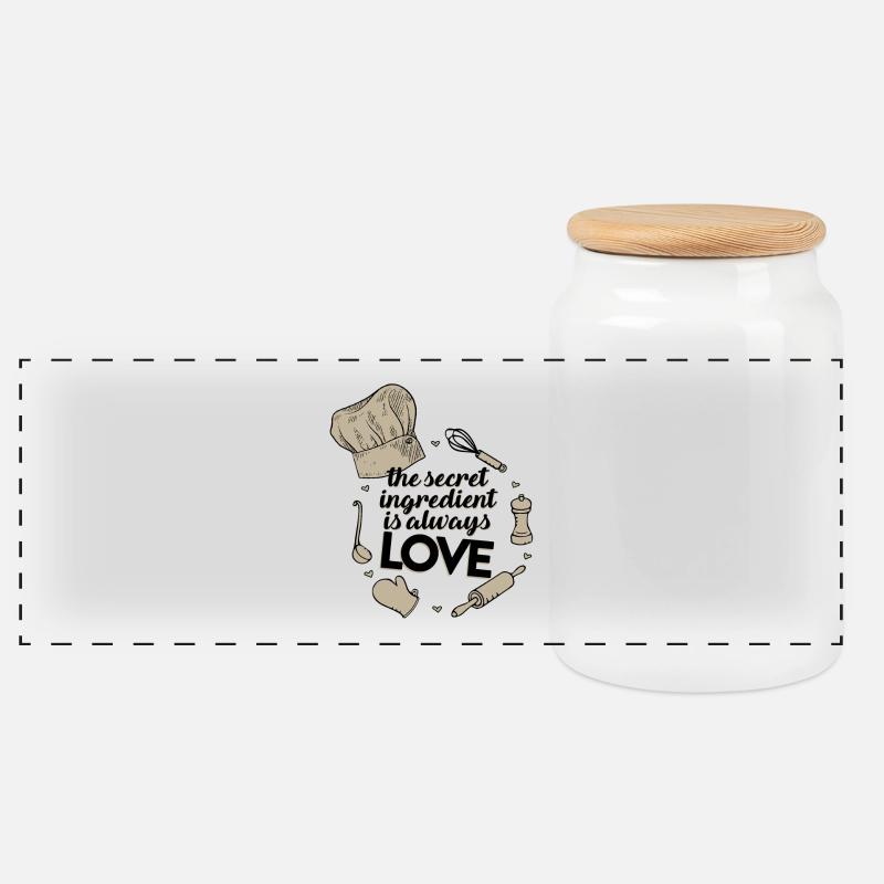 Rezept Liebe - Panorama Keksdose mit Holzdeckel - Weiß