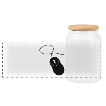 computer mouse - Panoramic Cookie Jar with Wooden Lid - white - Front