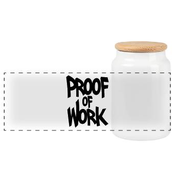 Preuve de travail - Boîte à biscuits avec couvercle en bois - blanc - Devant