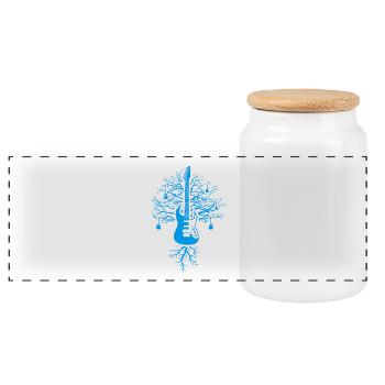 Arbre de guitare - Boîte à biscuits avec couvercle en bois - blanc - Devant