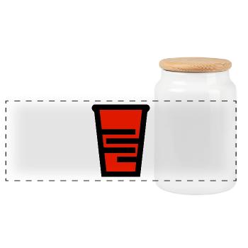 Red plastic cup for alcoholic drinks - Panoramic Cookie Jar with Wooden Lid - white - Front