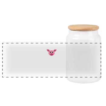 Mettwoch - Panoramic Cookie Jar with Wooden Lid - white - Front