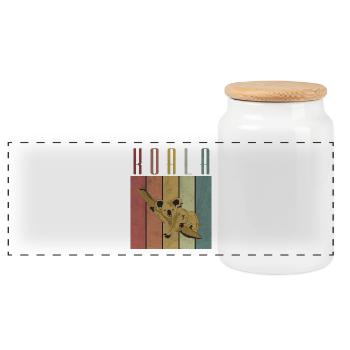 Koala bear - Panoramic Cookie Jar with Wooden Lid - white - Front