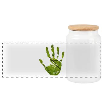 Nature de la main - Boîte à biscuits avec couvercle en bois - blanc - Devant