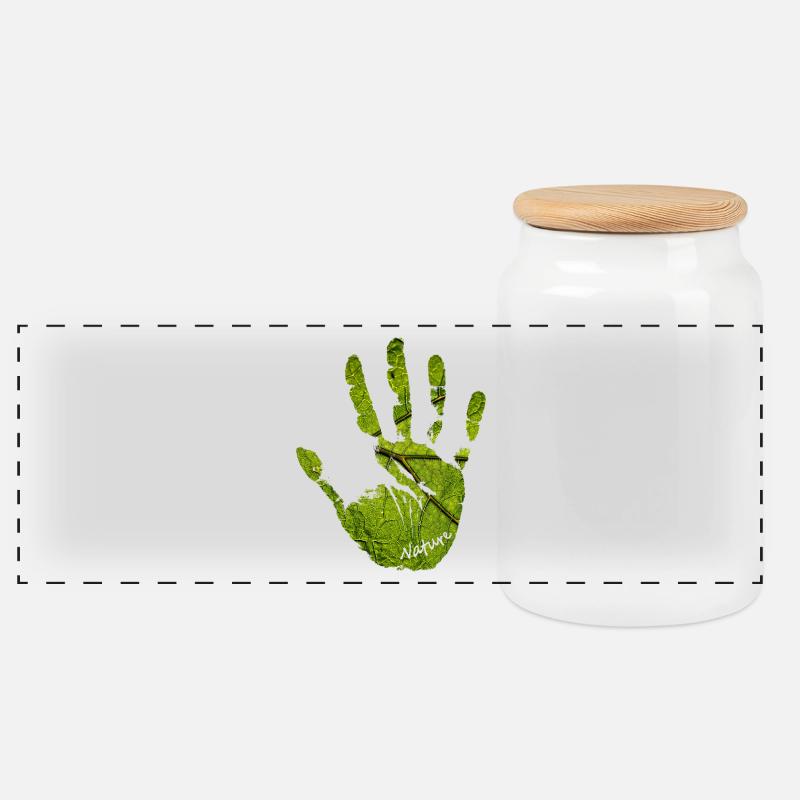 Hand Natur - Panorama Keksdose mit Holzdeckel - Weiß