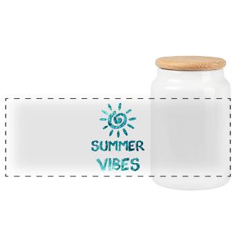 Summer Vibes - Boîte à biscuits avec couvercle en bois - blanc - Devant